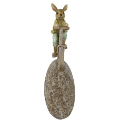 Clayre & Eef Statuetta Coniglio 20 cm Grigio Poliresina