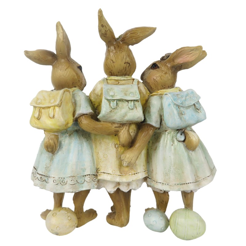 Clayre & Eef Figur Kaninchen 15 cm Braun Gelb Polyresin