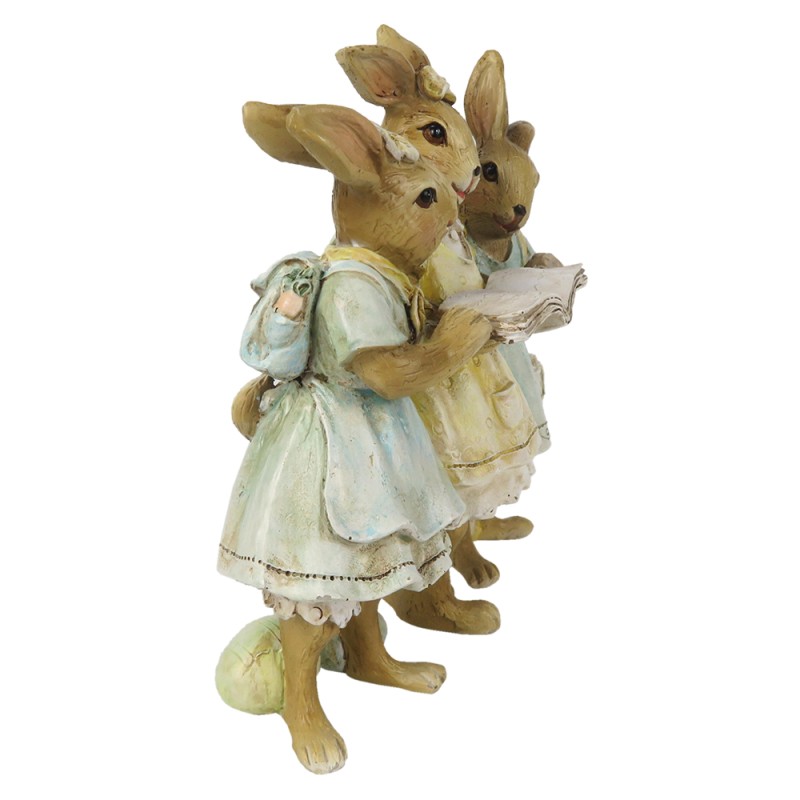 Clayre & Eef Figur Kaninchen 15 cm Braun Gelb Polyresin