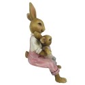 Clayre & Eef Figurine Lapin 15 cm Rose Polyrésine
