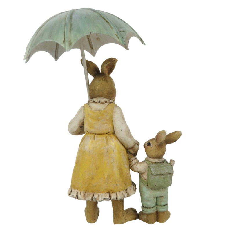 Clayre & Eef Figur Kaninchen 13 cm Braun Gelb Polyresin