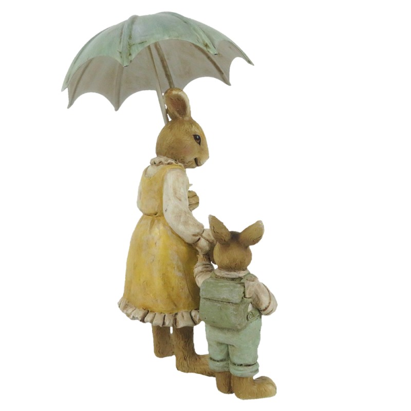Clayre & Eef Figur Kaninchen 13 cm Braun Gelb Polyresin