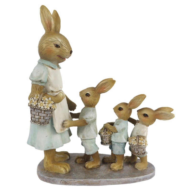 Clayre & Eef Figurine Rabbit 19 cm Brown Green Polyresin