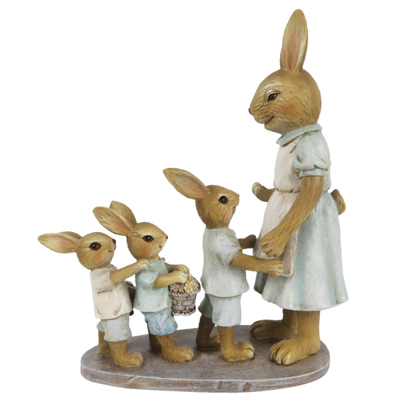 Clayre & Eef Figur Kaninchen 19 cm Braun Grün Polyresin