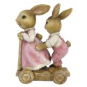 Clayre & Eef Figur Kaninchen 8x4x11 cm Rosa Polyresin