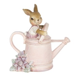 Clayre & Eef Figurine Lapin 10x6x11 cm Rose Plastique