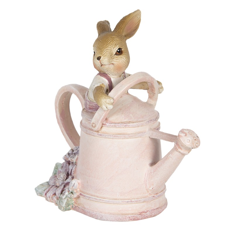 Clayre & Eef Figurine Lapin 10x6x11 cm Rose Plastique