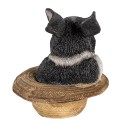 Clayre & Eef Figurine Rabbit 12x12x14 cm Black White Polyresin
