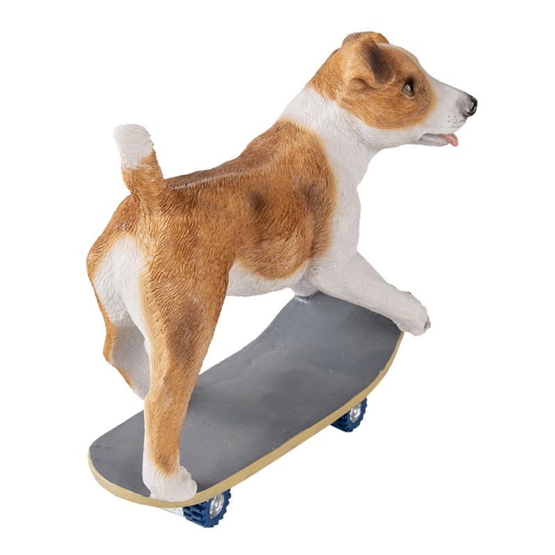 Clayre & Eef Figurine Dog 18x9x18 cm Brown White Polyresin