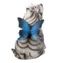Clayre & Eef Figurine Cat 12x10x15 cm White Grey Polyresin