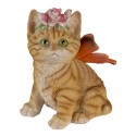 Clayre & Eef Figurine Chat 12x10x15 cm Marron Polyrésine