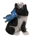 Clayre & Eef Statuetta Gatto  12x10x15 cm Nero Bianco  Poliresina