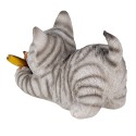 Clayre & Eef Statuetta Gatto  19x8x10 cm Grigio Poliresina