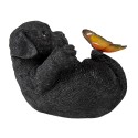 Clayre & Eef Figur Hund 14x9x10 cm Schwarz Polyresin