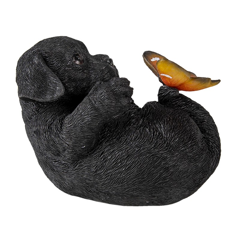Clayre & Eef Figurine Chien 14x9x10 cm Noir Polyrésine