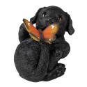 Clayre & Eef Figur Hund 14x9x10 cm Schwarz Polyresin