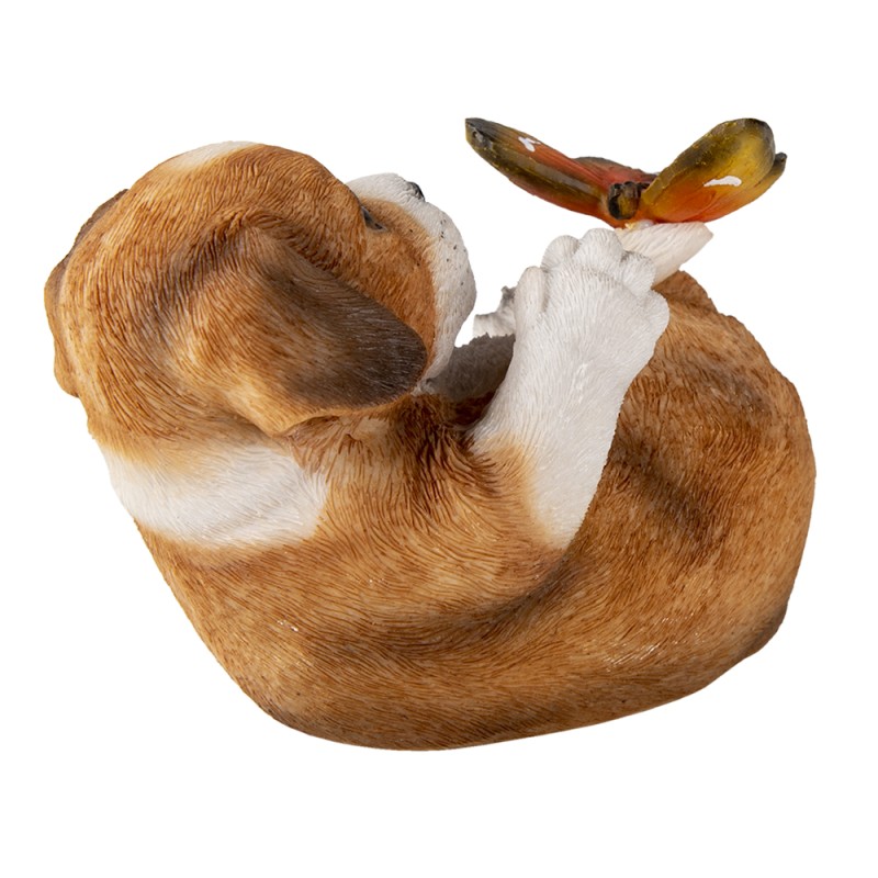 Clayre & Eef Figurine Chien 14x9x10 cm Marron Polyrésine
