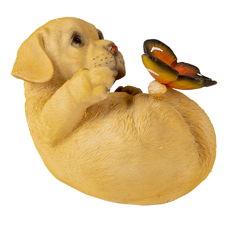Clayre & Eef Figurine Dog 14x9x10 cm Brown Polyresin