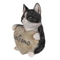 Clayre & Eef Figurine Cat 12x9x15 cm Black Polyresin Welcome