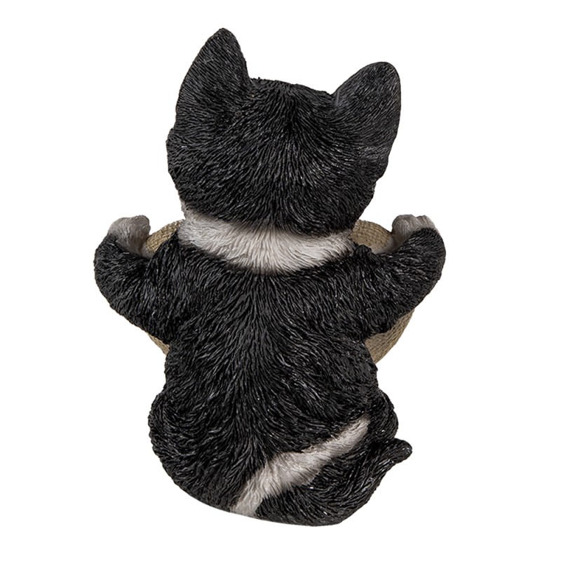 Clayre & Eef Figurine Cat 12x9x15 cm Black Polyresin Welcome