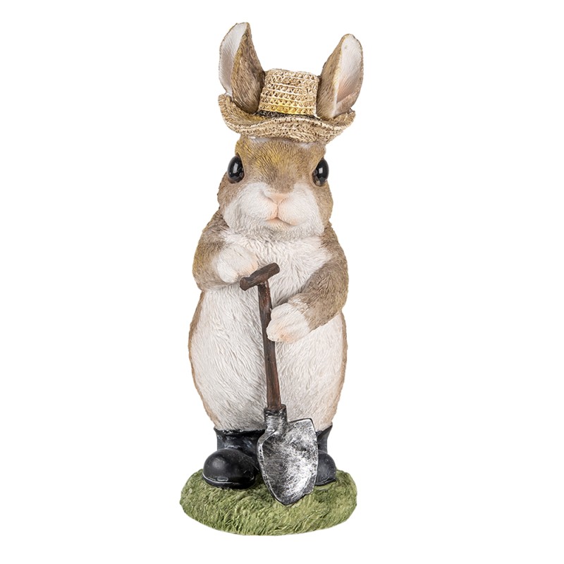 Clayre & Eef Figurine Lapin 9x8x22 cm Marron Polyrésine