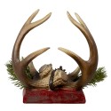 Clayre & Eef Crochet chaussette de Noël Bois de cerf 18x24x15 cm Rouge Marron Plastique