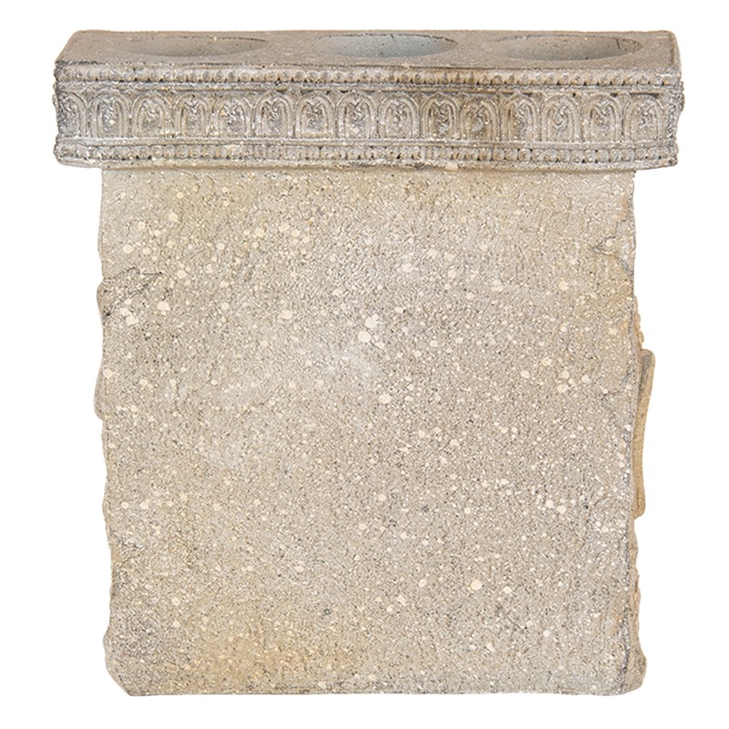 Clayre & Eef Candle holder 16x6x17 cm Grey Plastic Rectangle Buddha