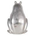 Clayre & Eef Figur Frosch 13x13x20 cm Silberfarbig Polyresin