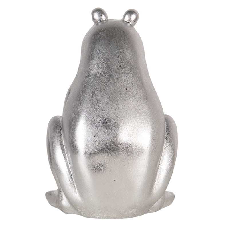 Clayre & Eef Figurine Grenouille 13x13x20 cm Couleur argent Polyrésine