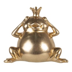 Clayre & Eef Figur 3-er Set Frosch 14x8x12 cm Goldfarbig Polyresin