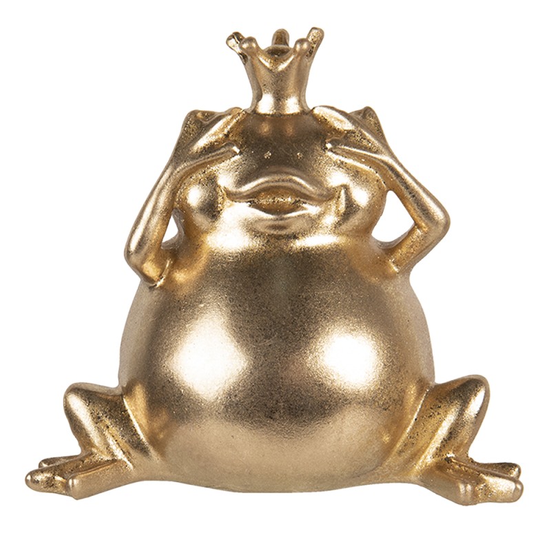 Clayre & Eef Figur 3-er Set Frosch 14x8x12 cm Goldfarbig Polyresin