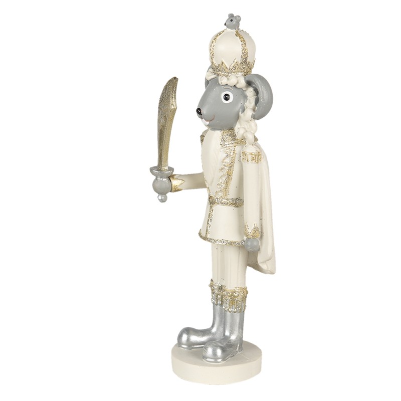 Clayre & Eef Figurine Mouse 17 cm Beige Grey Polyresin Mouse