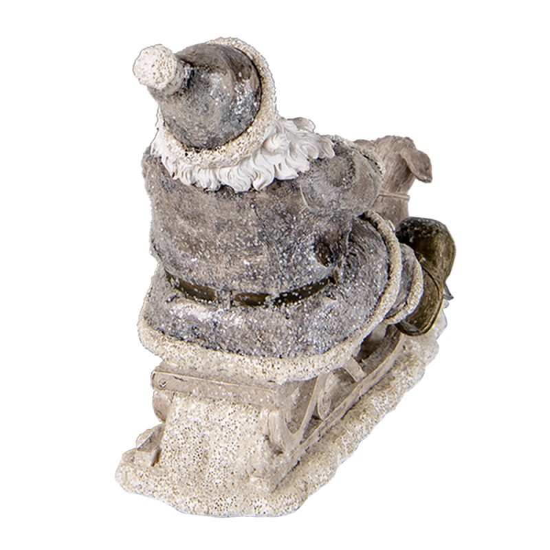 Clayre & Eef Beeld Kerstman 24x8x16 cm Grijs Polyresin