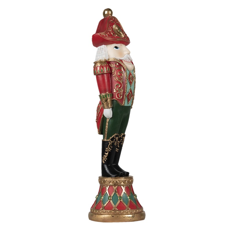 Clayre & Eef Beeld Notenkraker 10x10x36 cm Rood Polyresin