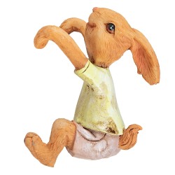 Clayre & Eef Statuetta Coniglio 5x5x9 cm Marrone Giallo Poliresina