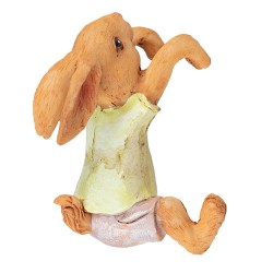 Clayre & Eef Statuetta Coniglio 5x5x9 cm Marrone Giallo Poliresina