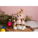 Clayre & Eef Figurine Lapin 11x6x18 cm Rose Beige Polyrésine