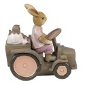 Clayre & Eef Figurine Lapin 13x7x12 cm Rose Beige Polyrésine