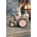 Clayre & Eef Figurine Lapin 13x7x12 cm Rose Beige Polyrésine