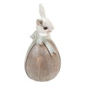 Clayre & Eef Figurine Lapin 8x5x11 cm Beige Gris Polyrésine