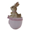 Clayre & Eef Pendant Rabbit 5x4x8 cm Pink Beige Plastic