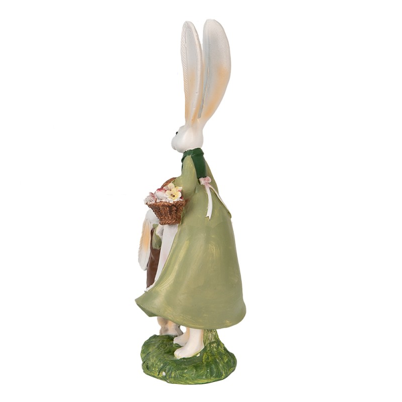 Clayre & Eef Figurine Lapin 10x7x25 cm Vert Polyrésine