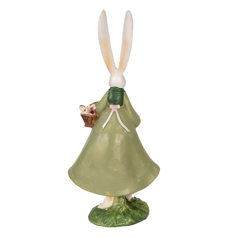 Clayre & Eef Figurine Lapin 10x7x25 cm Vert Polyrésine