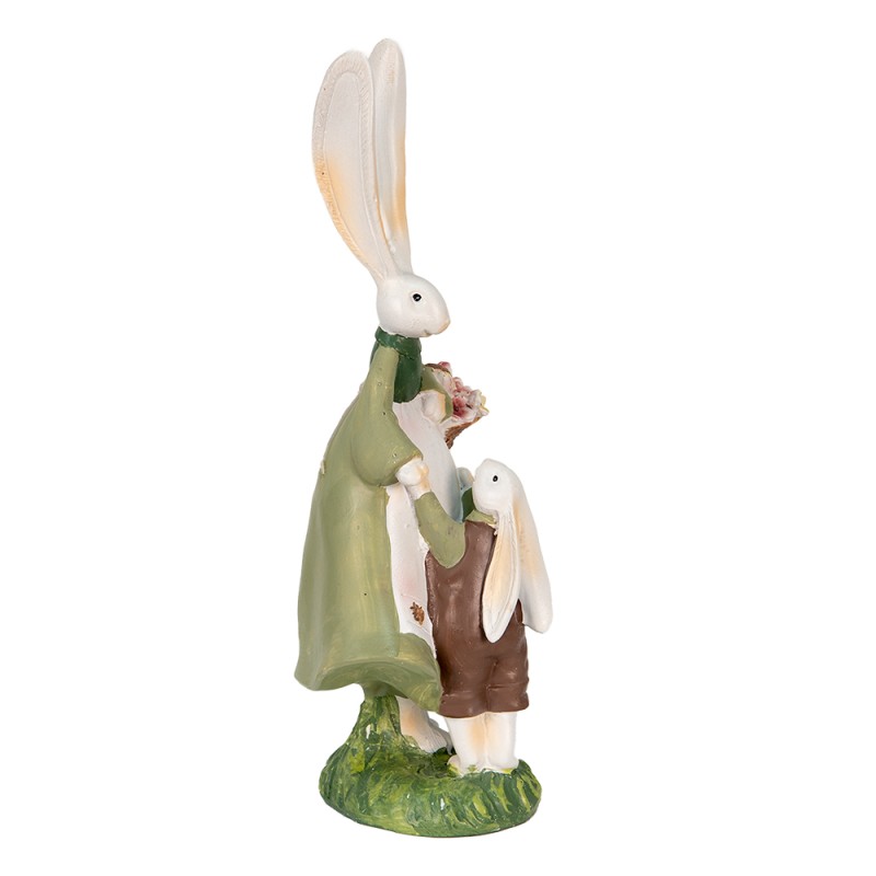 Clayre & Eef Figurine Lapin 10x7x25 cm Vert Polyrésine