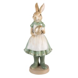 Clayre & Eef Figurine Rabbit 17x15x40 cm Green Polyresin