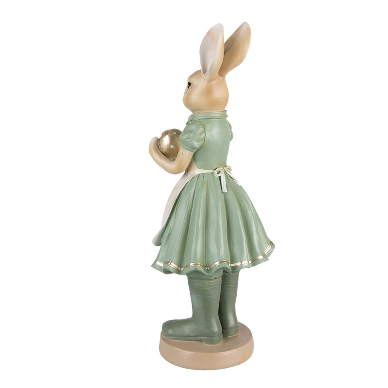 Clayre & Eef Figurine Lapin 17x15x40 cm Vert Polyrésine