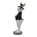 Clayre & Eef Figur Kaninchen 7x7x20 cm Schwarz Weiß Polyresin