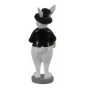 Clayre & Eef Figur Kaninchen 7x7x20 cm Schwarz Weiß Polyresin