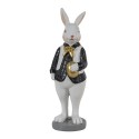Clayre & Eef Statuetta Coniglio 5x5x15 cm Nero Bianco  Poliresina