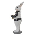 Clayre & Eef Statuetta Coniglio 5x5x15 cm Nero Bianco  Poliresina